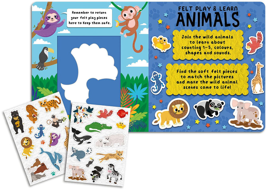 Felt Play & Learn Animals (Board Book)