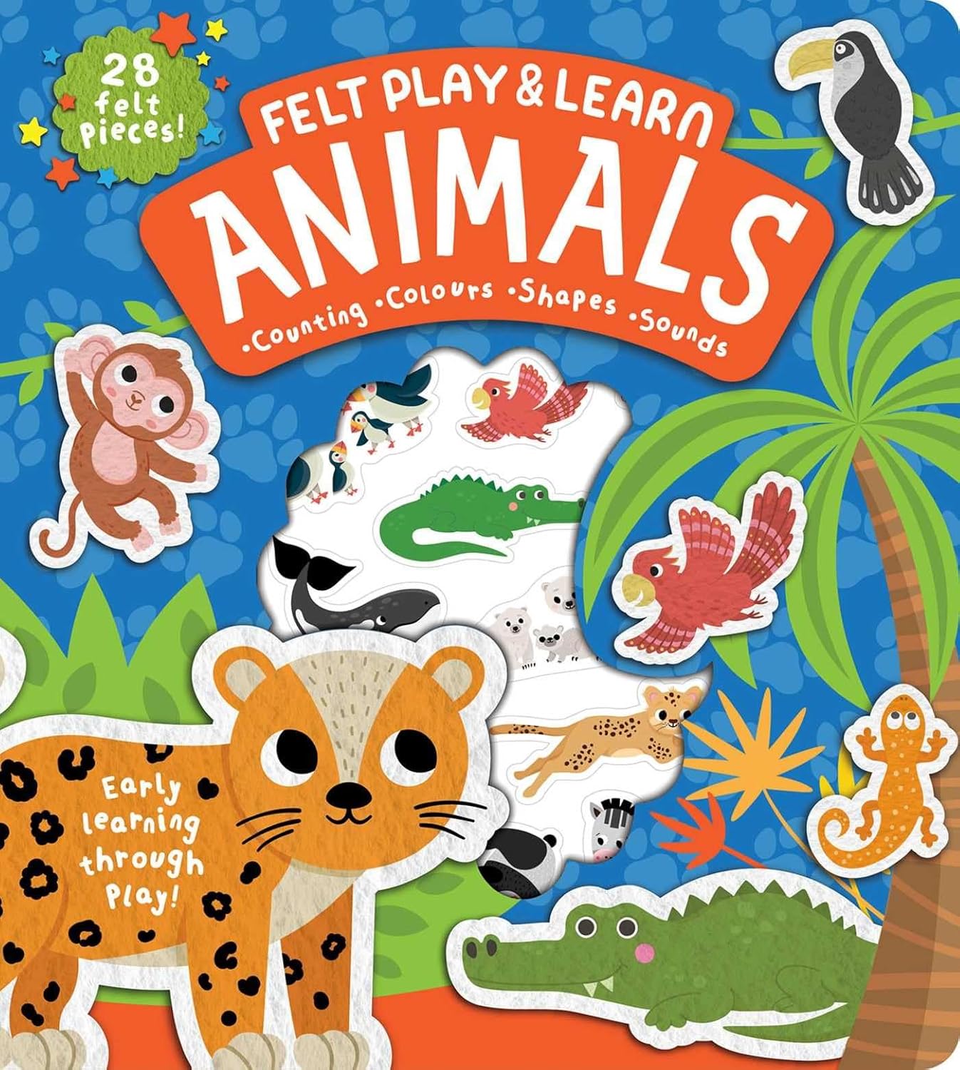 Felt Play & Learn Animals (Board Book)